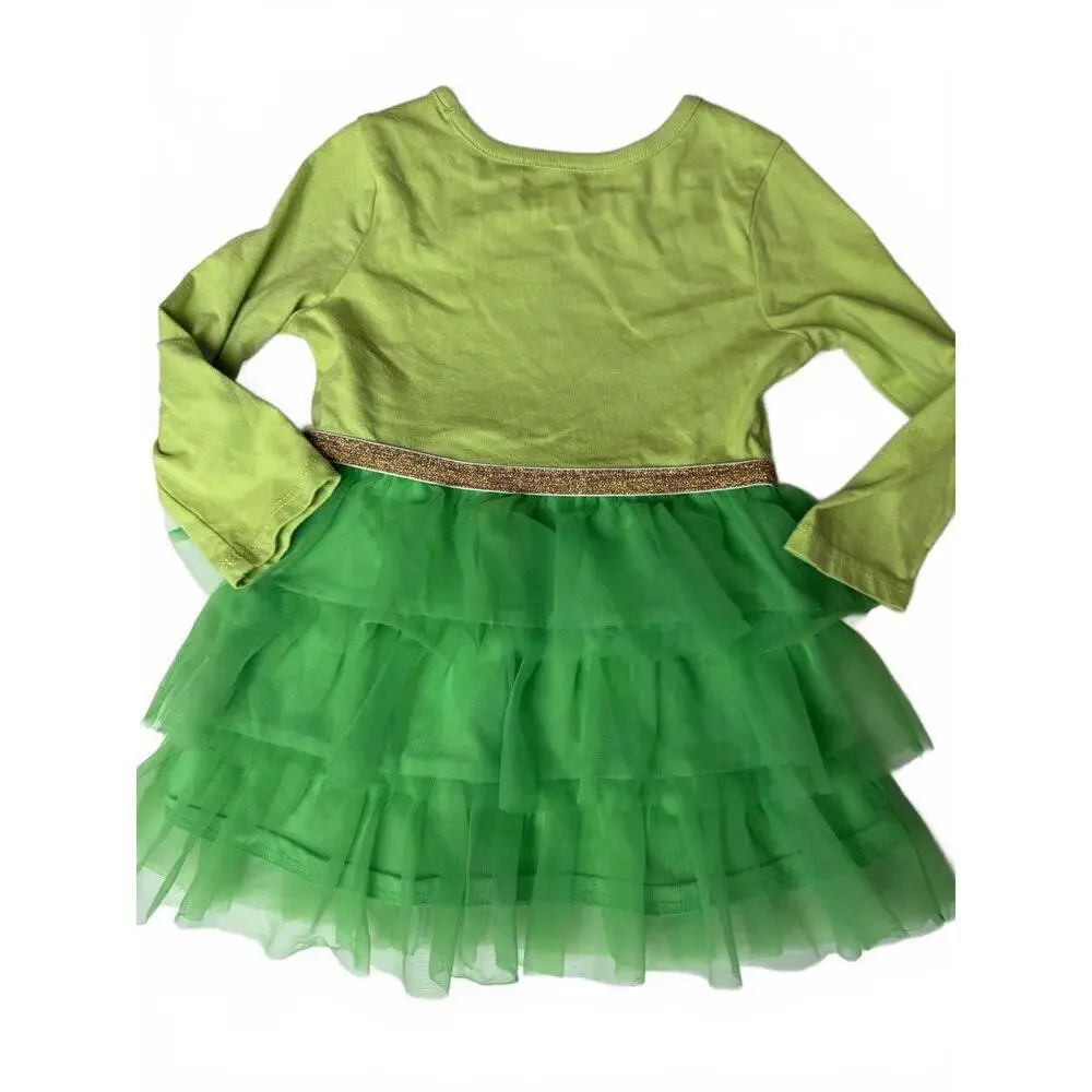 Wonder Nation Dress Baby Girls 12M Green Tutu Shamrock St Patricks Long Sleeve